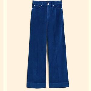 J Crew Wide Leg Corduroy Trouser Pant - NWT - Blue Nightfall